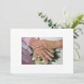 NEWLYWEDS HOLZHÄNDE/RINGS INVITATION EINLADUNG (Stehend Vorderseite)