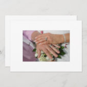 NEWLYWEDS HOLZHÄNDE/RINGS INVITATION EINLADUNG (Vorne/Hinten)