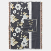 Newlyweds Monogrammed Wedding Decor Ohrts Bluw Wht Decke (Vorderseite Vertikal)