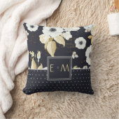 Newlyweds Monogrammed Wedding Decor Ohrts Bluw Wht Kissen (Decke)