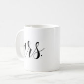 Newlyweds Mrs. Modern Calligraphy | Typografie-Tas Kaffeetasse (Vorderseite Links)