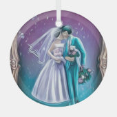 Newlyweds Ornament Aus Glas (Vorderseite)