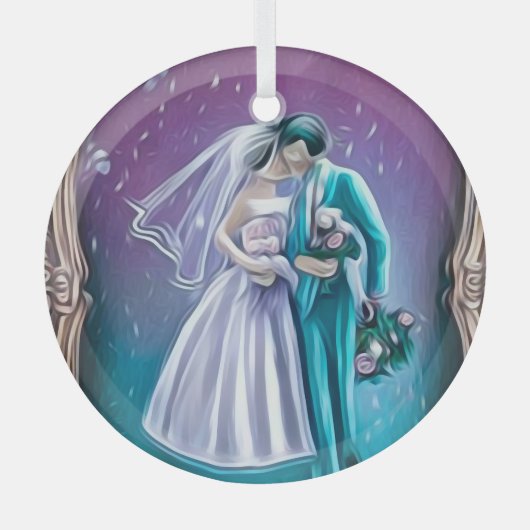 Newlyweds Ornament Aus Glas (Vorderseite)
