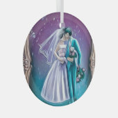Newlyweds Ornament Aus Glas (Vorderseite Rechts)