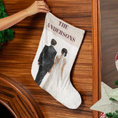 Newlyweds Personalized Photo Christmas Stocking Großer Weihnachtsstrumpf