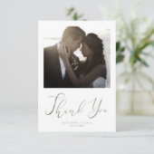 Newlyweds Thank You Guests Romantic Photo Wedding (Stehend Vorderseite)