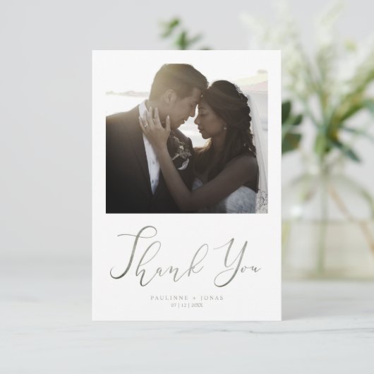 Newlyweds Thank You Guests Romantic Photo Wedding (Stehend Vorderseite)