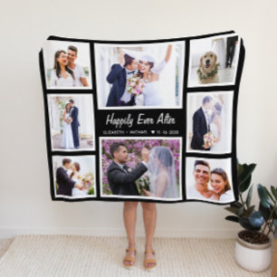 Newlyweds Wedding 8 Foto Collage Fleecedecke
