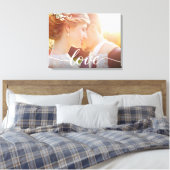 Newlyweds Wedding Custom Foto Liebe Skript Leinwanddruck (Insitu (Schlafzimmer))