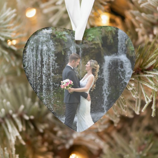 Newlyweds Wedding Photo Ornament (Baum)