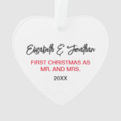 Newlyweds Wedding Photo Ornament (Rückseite)