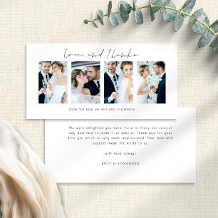 Newlywings 4 Fotos Liebe und vielen Dank an Ihre K Feiertagskarte