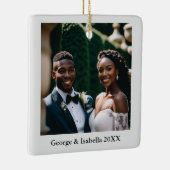 Newlywings First Christmas Personalisiert Name Fot Keramikornament (Rechts)