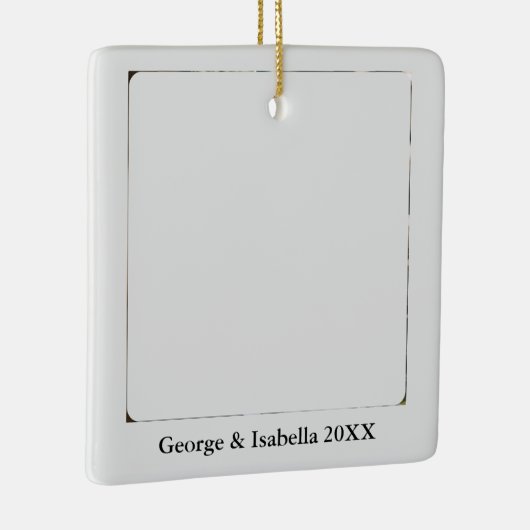 Newlywings First Christmas Personalisiert Name Fot Keramikornament (Rechts)