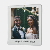 Newlywings First Christmas Personalisiert Name Fot Keramikornament (Links)