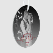 Newlywings First Christmas Simple Foto Ornament (Vorderseite)