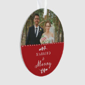 Newlywings First Christmas Simple Foto Ornament (Vorderseite)