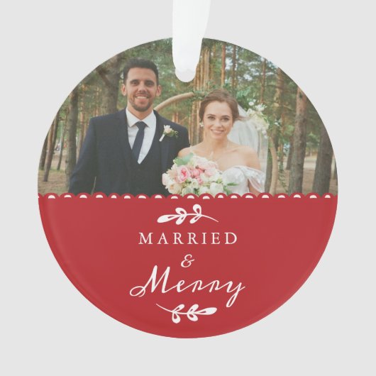 Newlywings First Christmas Simple Foto Ornament (Vorderseite)