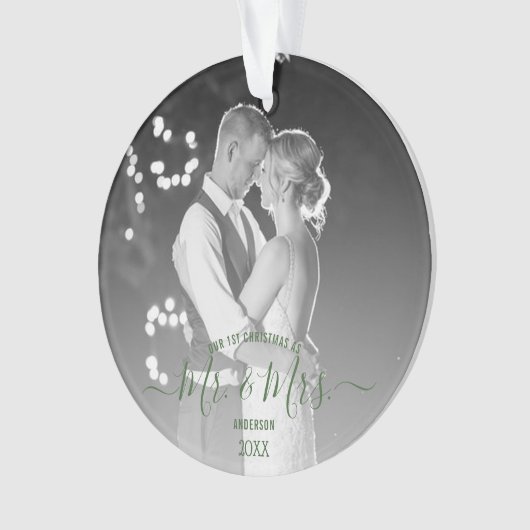Newlywings First Christmas Simple Foto Ornament (Vorderseite)