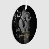 Newlywings First Christmas Simple Foto Ornament (Vorderseite)