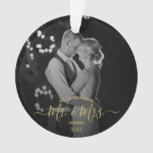 Newlywings First Christmas Simple Foto Ornament (Vorderseite)