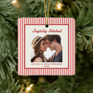 Newlywings Red Bow Keepake Erste Weihnachtsfeier V Keramikornament