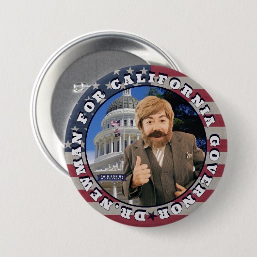 Newman for CA Governor Button (Vorne & Hinten)