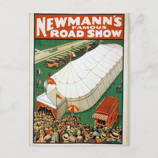 Newmanns berühmte Road Show Postkarte (Vorderseite)