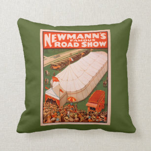 Newmanns berühmtes Magie-Straßenzelt-Showplakat Kissen