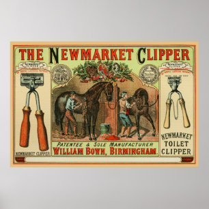 Newmarket Clipper Pferdewerbung Vintage Poster