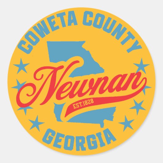 Newnan, Georgien Runder Aufkleber (Vorderseite)