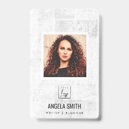 NEWPAPIER TEXTURE EMPLOYEE FOTO BARCODE NAME AUSWEIS