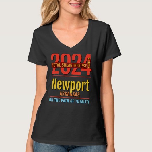 Newport Arkansas AR Total Solar Eclipse 2024 4 T-Shirt (Vorderseite)