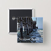 Newport Beach - 2-Zoll-Square-Taste Button (Vorne & Hinten)