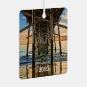 Newport Beach Balboa Pier 2 Seite, Ornament Aus Metall (Vorderseite Rechts)