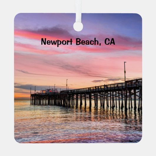 Newport Beach Balboa Pier 2 Seite, Ornament Aus Metall (Rückseite)