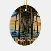 Newport Beach Balboa Pier 2-seitig Keramik Ornament (Rechts)
