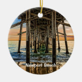 Newport Beach Balboa Pier 2-seitig Keramik Ornament (Vorne)
