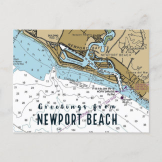 Newport Beach CA-Diagramm Postkarte