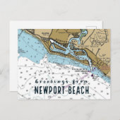 Newport Beach CA-Diagramm Postkarte (Vorne/Hinten)