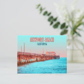 Newport Beach California Balboa Pier Flat Card (Stehend Vorderseite)
