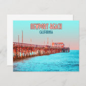 Newport Beach California Balboa Pier Flat Card (Vorne/Hinten)