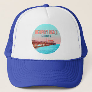 Newport Beach California Balboa Pier Vintag Truckerkappe