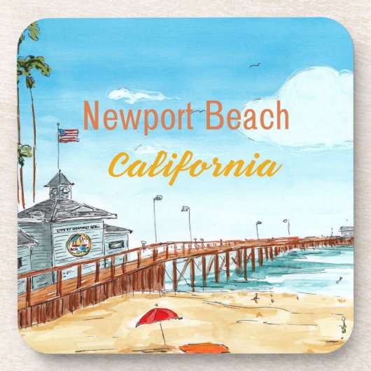 Newport Beach California Coaster Getränkeuntersetzer (Vorderseite)