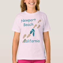 Newport Beach California Flip Flops Girls T - Shir