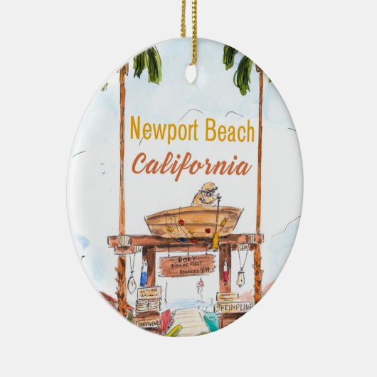 Newport Beach California Keramik Ornament (Rechts)