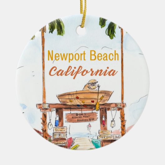 Newport Beach California Keramik Ornament (Vorne)