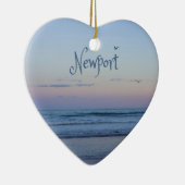 Newport Beach California Ocean Sunrise Blue Keramik Ornament (Rechts)