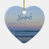Newport Beach California Ocean Sunrise Blue Keramik Ornament (Hinten)