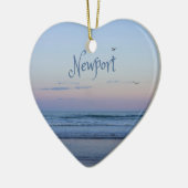 Newport Beach California Ocean Sunrise Blue Keramik Ornament (Links)